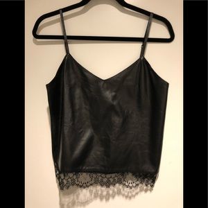 The Kooples leather and lace tank